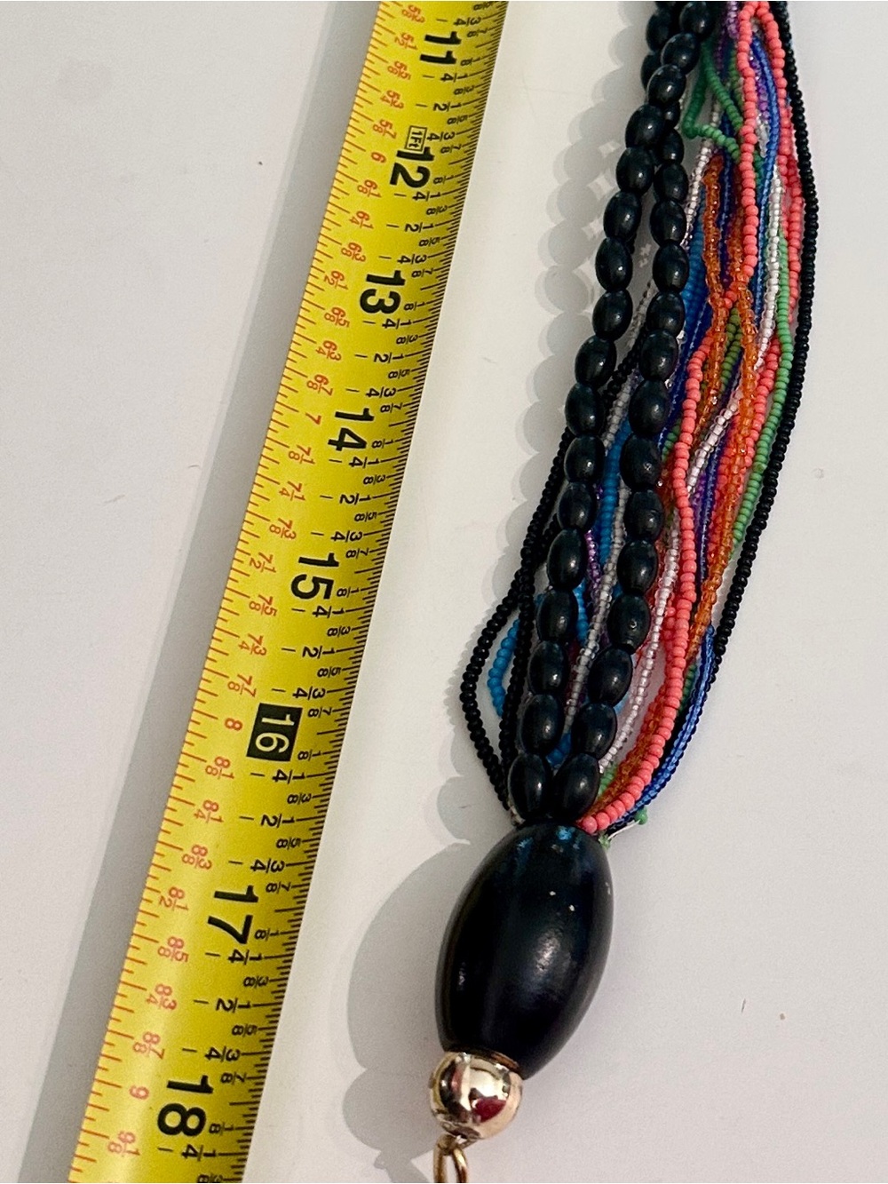 Vintage Multicolor Seed Bead Statement Necklace - 18” Necklace & 2.5” Extender - Picture 5 of 5